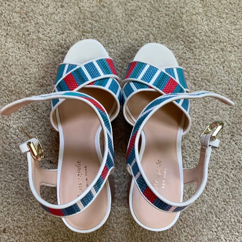 Like new Kate Spade Grace Raffia platform wedges